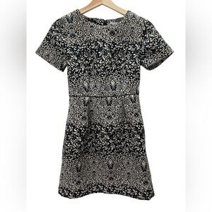 H&M Black and Blue Sheath Mini Dress Crew Neck